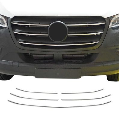 Kühlergrill Leisten für Mercedes Sprinter 907 910 2018-2025 Gebürstet Chrom 5x