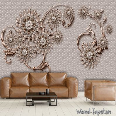 Vlies Fototapete Wandtapete Wandbilder 3D Elegante Blumentapete 1807