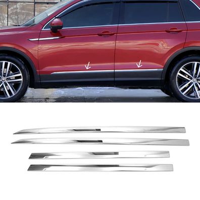 Seitentürleiste Türleisten Türschutzleisten für VW Tiguan 2016-2022 Chrom 4tlg