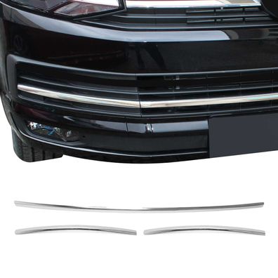 Stoßstangen Leisten für VW T6 Caravelle 2015-2019 Highline 3 tlg Edelstahl Chrom