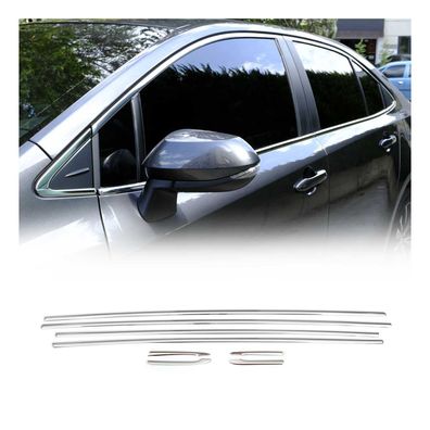 Fensterleisten Zierleisten für Toyota Corolla E21 2019-2025 Edelstahl Chrom 8tlg
