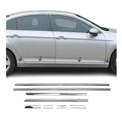 Seitentürleiste Türleisten Türschutzleiste für VW Passat B8 2014-2025 Chrom 8x