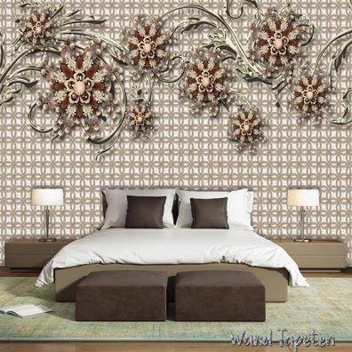 Vlies Fototapete Wandtapete Wandbilder 3D Effekt Elegante Blumentapete 1810