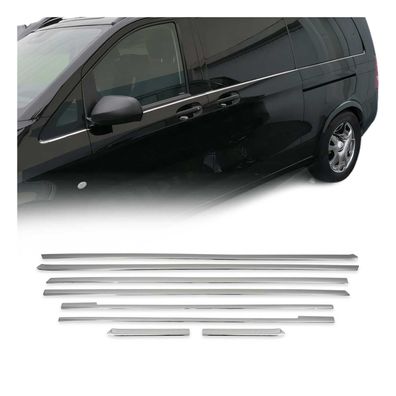 Fensterleisten Zierleisten für Mercedes Klasse W447 L3 2014-2025 Untere Chrom 8x