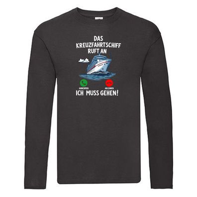 Kreuzfahrtschif ruft an | Kreuffahrt | Schiff Long Sleeve Schwarz