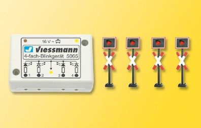 Viessmann 5800 N Andreaskreuze, 4 Stück mit Blinkelektr Spur N
