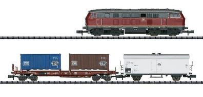 Trix 11146.1 Güterzug Diesellok BR 216, 2 Güterwagen Spur N