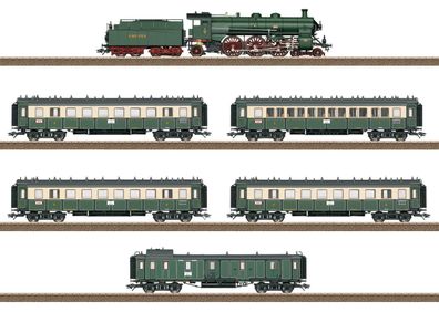 Trix 21360 Bayr. Schnellzug S3/6 u. 5 Wagen DCC-Sou Spur H0