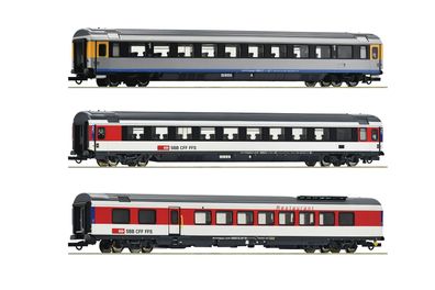 Roco 74021 Wagen-Set Nr.1 EuroCity EC 7 SBB VI 3-tl Spur H0