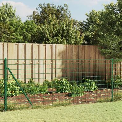 vidaXL Maschendrahtzaun mit Bodenhülsen Grün 1x10 m