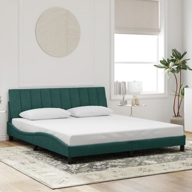 vidaXL Bettgestell ohne Matratze "Hanko" Dunkelgrün 180x200 cm Samt