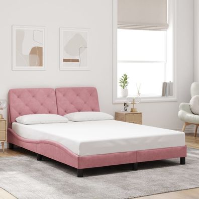 vidaXL Bettgestell ohne Matratze Rosa 120x200 cm Samt