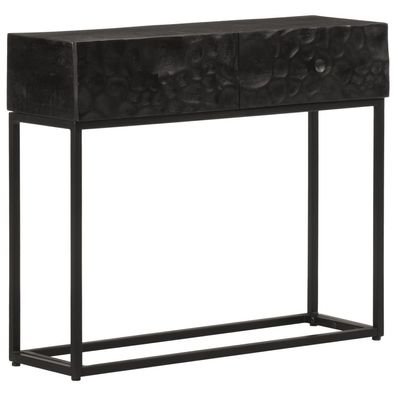 vidaXL Konsolentisch Schwarz 90x30x76 cm Massivholz Mango und Eisen