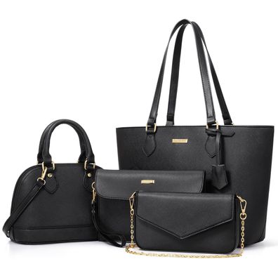 KoDise 4 tlg Umhängetasche Schultertasche mit Reißverschlüsse Shopper Tasche