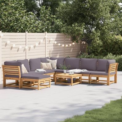 vidaXL 9-tlg. Garten-Lounge-Set mit Kissen Massivholz Akazie