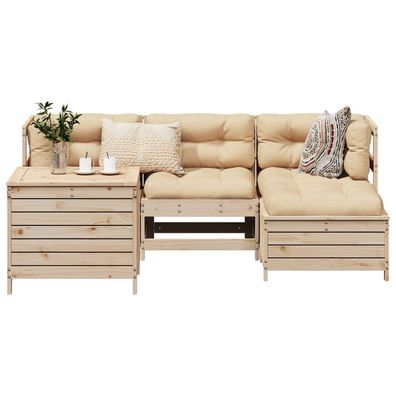 vidaXL 5-tlg. Garten-Sofagarnitur Massivholz Kiefer