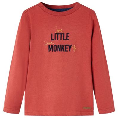 Kinder-Langarmshirt Dunkelrot 92