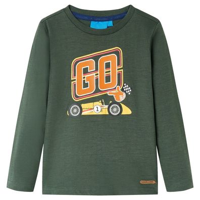 Kinder-Langarmshirt Dunkelgrün 92