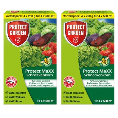 2 x Protect GARDEN® Protect MaXX Schneckenkorn Wirkstoff Metaldehyd, 1 kg