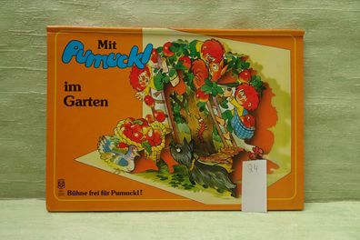 3D Panorama Pop-UP Bilderbuch S&S 661 Mit Pumuckl im Garten Bühne frei für
