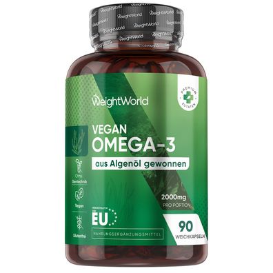 Vegane Omega 3 Kapseln - 90 Softgels - 2 Pack - WeightWorld