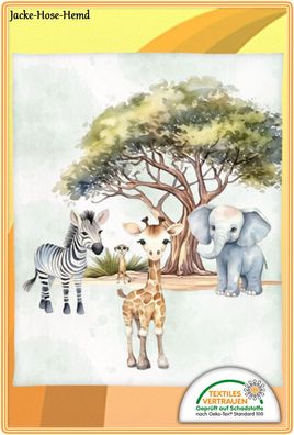 Safari Decke Kinderdecke Kuscheldecke Elefant Giraffe Zebra Tiere Gr: 130x160cm NEU