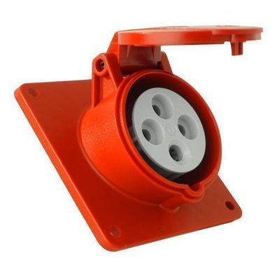 CEE Einbausteckdose schräg 400V 32A 4P 83x90 mm