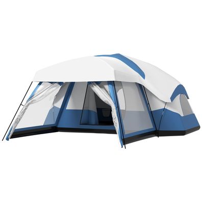 Camping Zelt für 6-8 Personen Familienzelt mit Vorraum 2 Fenstern Kuppelzelt PU3000mm
