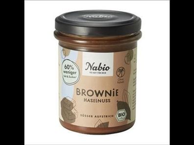 Nabio 6x Nabio Süßer Aufstrich Brownie Haselnuss 175g