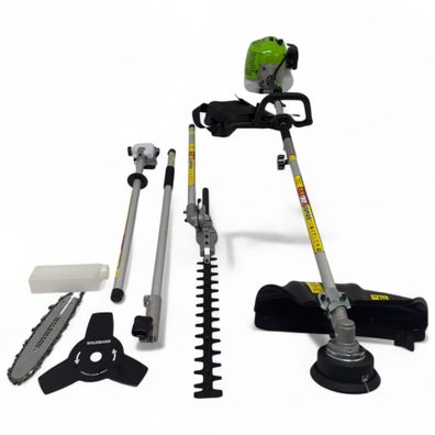 Benzin Motorsense 4in1 Multitool Garten Rasentrimmer Heckenschere Kettensäge