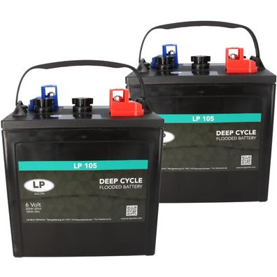 2x Traktionsbatterie Landport LP 105 6V 225Ah Deep Cycle (12V)