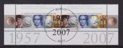 BRD 2007 gestempelt ESST Eck-Rand paar MiNr. 2618 50 Jahre Deutsche Bundesbank