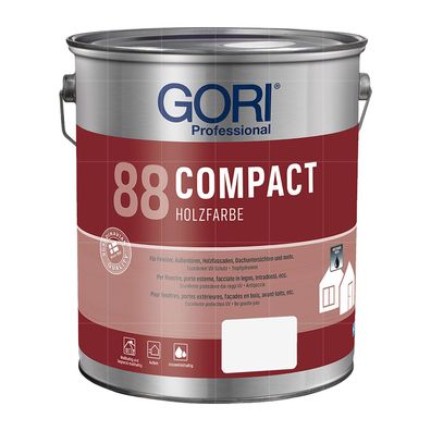 GORI 88 Compact Holzfarbe 5 LTR Deckfarbe Holzschutz Holzpflege Polarweiss