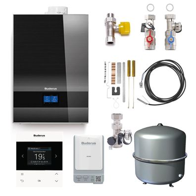 Buderus Logaplus Paket W50S Gasbrennwert Gerät GB192i.2 15 kW schwarz BC400