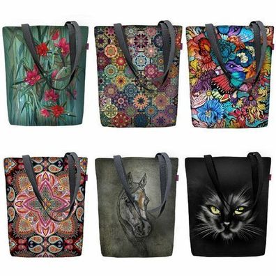 Sunny Schultertasche mit Reißverschlus Shopper Damen 36x40 cm Tragetasche Tasche