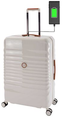 Großer Koffer Trolley Hartschale leicht mit USB und USB-C Port Kofferbremse TSA