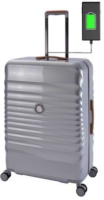 Großer Koffer Trolley Hartschale leicht mit USB und USB-C Port Kofferbremse TSA