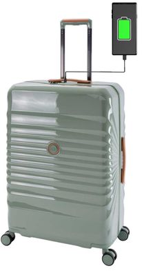 Großer Koffer Trolley Hartschale leicht mit USB und USB-C Port Kofferbremse TSA