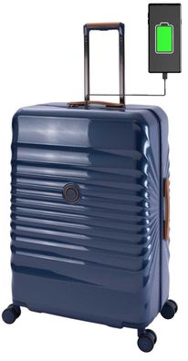 Großer Koffer Trolley Hartschale leicht mit USB und USB-C Port Kofferbremse TSA