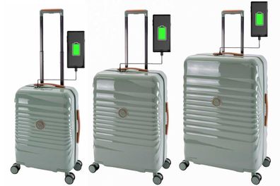 Trolleyset Koffer-Set M, , L Hartschale leicht USB+USB-C Port Kofferbremse 3-teilig