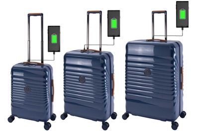 Trolleyset Koffer-Set M, , L Hartschale leicht USB+USB-C Port Kofferbremse 3-teilig