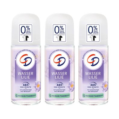 CD Deo Roll on Wasserlilie ohne Alluminiumsalze 50ml 3er Pack