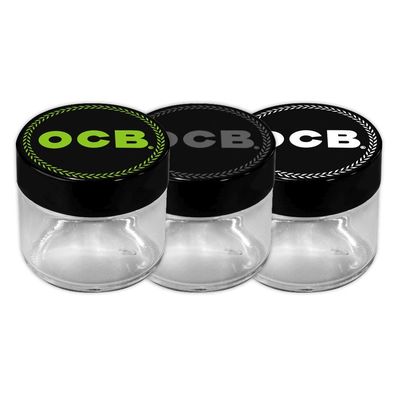 OCB Glas Behälter für Kräuter, 3 Stück in drei verschiedenen Farben