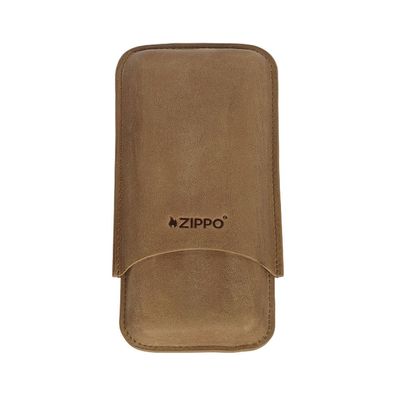 Zippo 3er Zigarrenetui Leder Natur Vintage