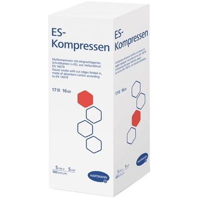 ES Kompressen 5x5cm unsteril 16fach (100 Stk.)