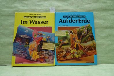 2x Pop-Up Naturbuch Siebert Ken Hoy Mike Peterkin Auf der Erde Im Wasser Wunderbares