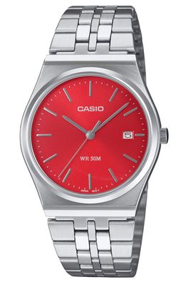 Casio Unisex Uhr Quarz Stahl/Rot MTP-B145D-4A2VEF