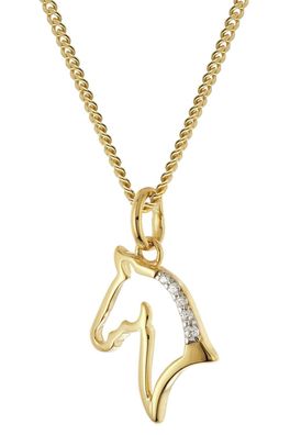 trendor Schmuck Damen-Halskette mit Pferde-Anhänger 925 Silber Vergoldet 28540