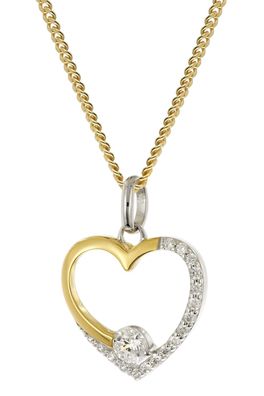 trendor Schmuck Damen-Halskette 925 Silber Vergoldet Herz Collier 28541