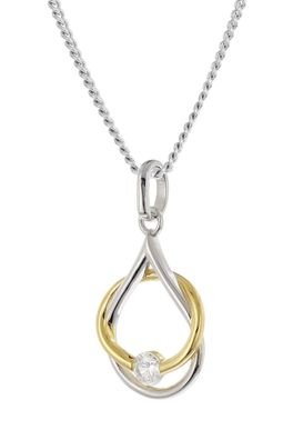 trendor Schmuck Mädchen-Halskette Mit Anhänger 925 Silber Bicolor 28542